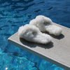 Criss Cross Alpaca Slipper White