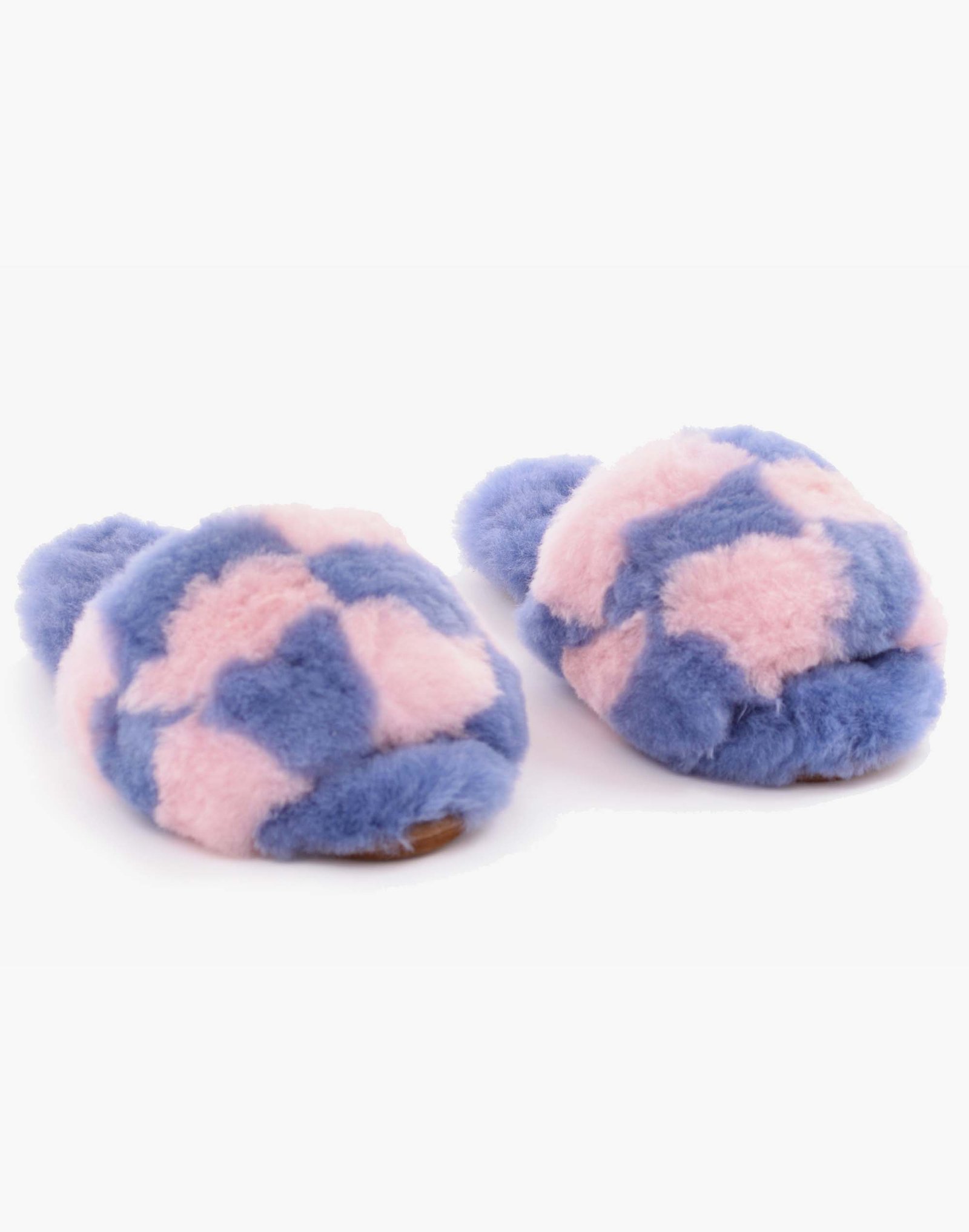 Open image in slideshow, Chess Alpaca Slipper Storm Blue/Pink
