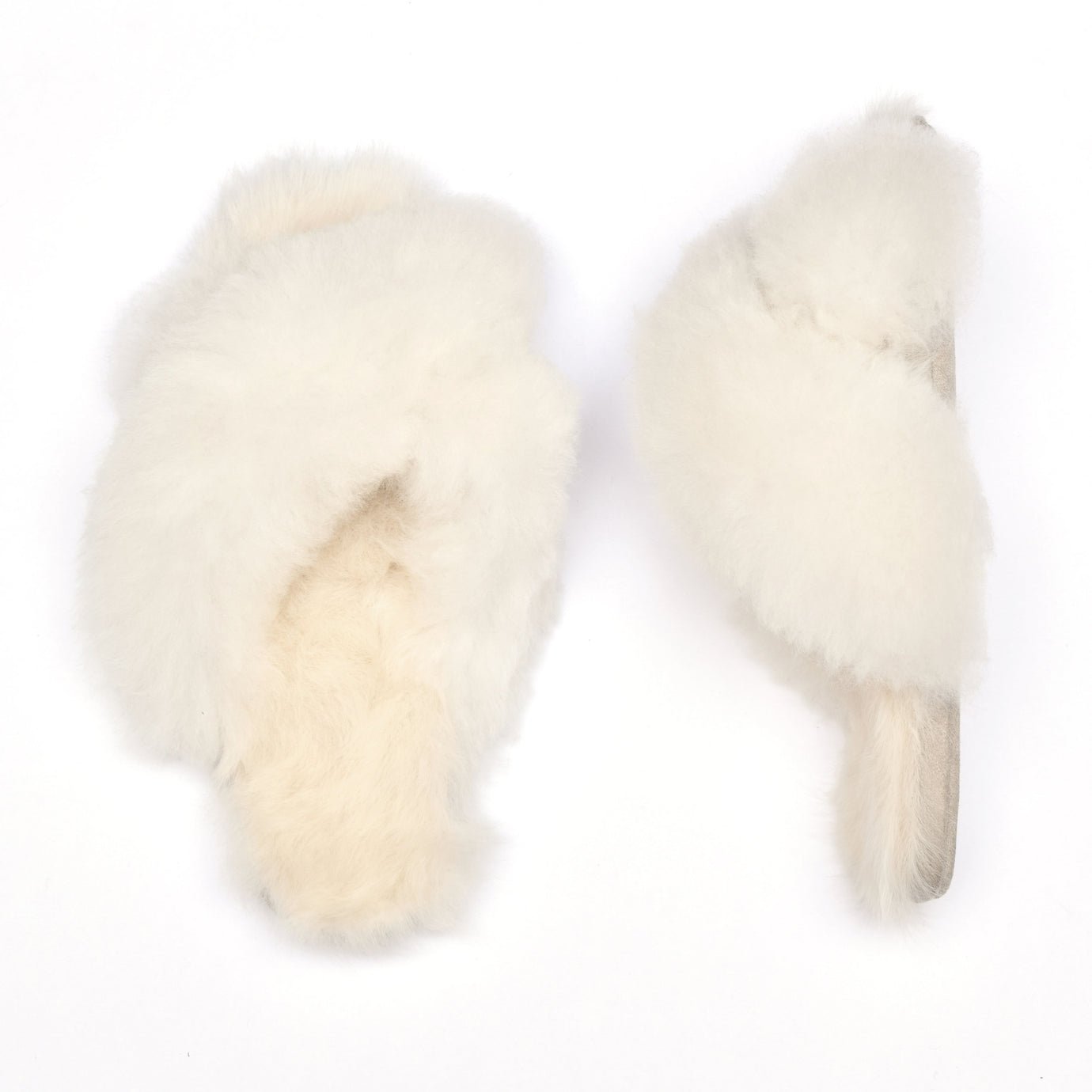White Alpaca Slipper : Criss Cross - Ariana Bohling